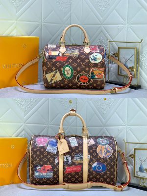 💰💰Updated Original M47087 M4039 Handbag draws inspiration from branded Monogram canvas and adds a transparent resin coating to the cotton-linen blend. Hotel labels and adornments greet Gaston-Louis Vuitton's legendary collection, cowhide trim highlights the traditional heritage